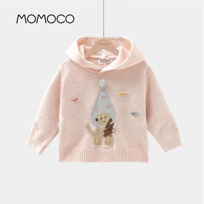 Зимняя вязаная куртка с капюшоном для девочек MOMOCO