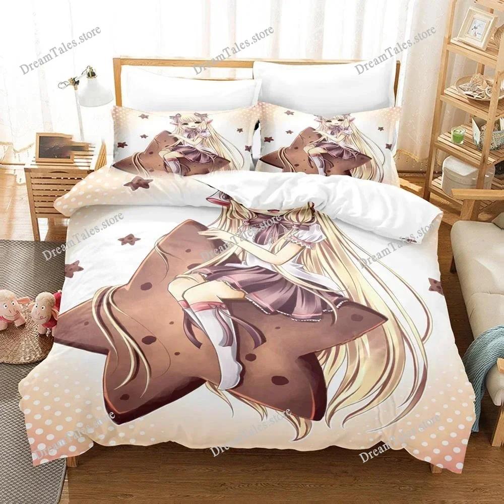 Chobits Chi Роскошный Комплект Постельного Белья Японское Аниме Комплект Пододеяльника Покрывало Лен Размер Твин Односпальный Печатный Домашний Текстиль