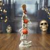Halloween Trick or Treat Figurine Resin Skeleton Witch Smiley Pumpkin Statue Outdoor Halloween Decoration Home Desktop Ornaments