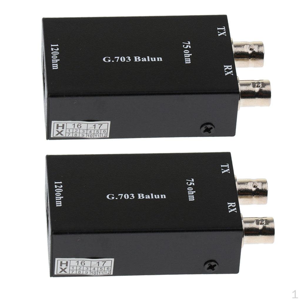 2pack BNC To Ethernet Converter Adapter Data Transmission Black