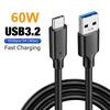 Кабель USB3.2 10 Гбит/с Type C, кабель передачи данных USB A на Type-C 3.2, кабель USB C для жесткого диска SSD, кабель для быстрой зарядки PD 60 Вт 3 А, кабель для быстрой зарядки 3.0