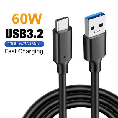 Кабель USB3.2 10 Гбит/с Type C, кабель передачи данных USB A на Type-C 3.2, кабель USB C для жесткого диска SSD, кабель для быстрой зарядки PD 60 Вт 3 А, кабель для быстрой зарядки 3.0