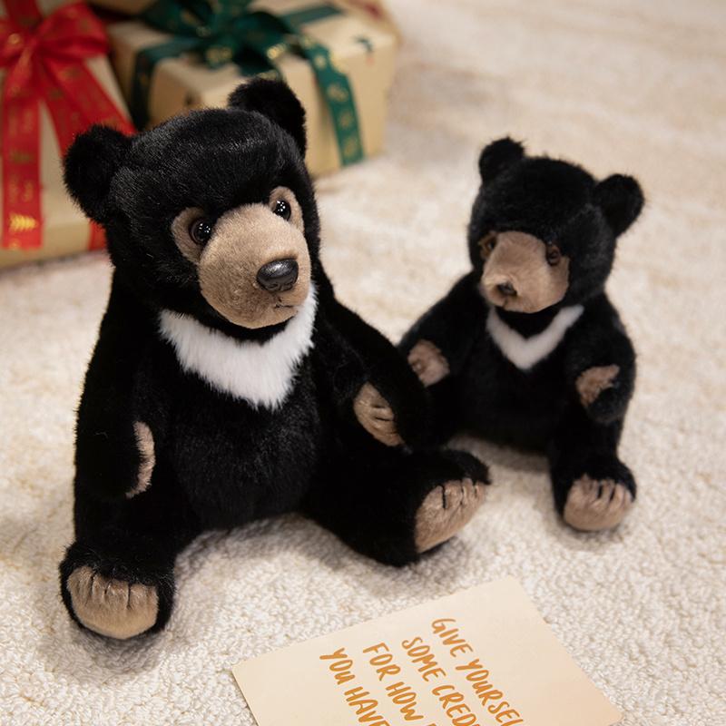 1pc Simulated Black Bear Plush Toy Stuffed Likfelike Panda PLushies for Boys Birthday Gift Home Decor