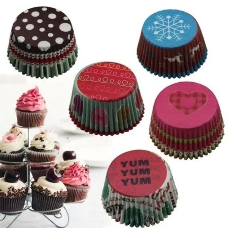 100pcs/set Colorful Muffin Cake Cupcake Baking Cups Case Tool (100pcs Is All the Same Color)