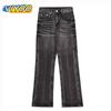 Мужские мешковатые джинсы Y2K, черные, серые винтажные хлопковые джинсовые широкие брюки, полосатые джинсы для мужчин, корейский летний стиль, спортивная одежда