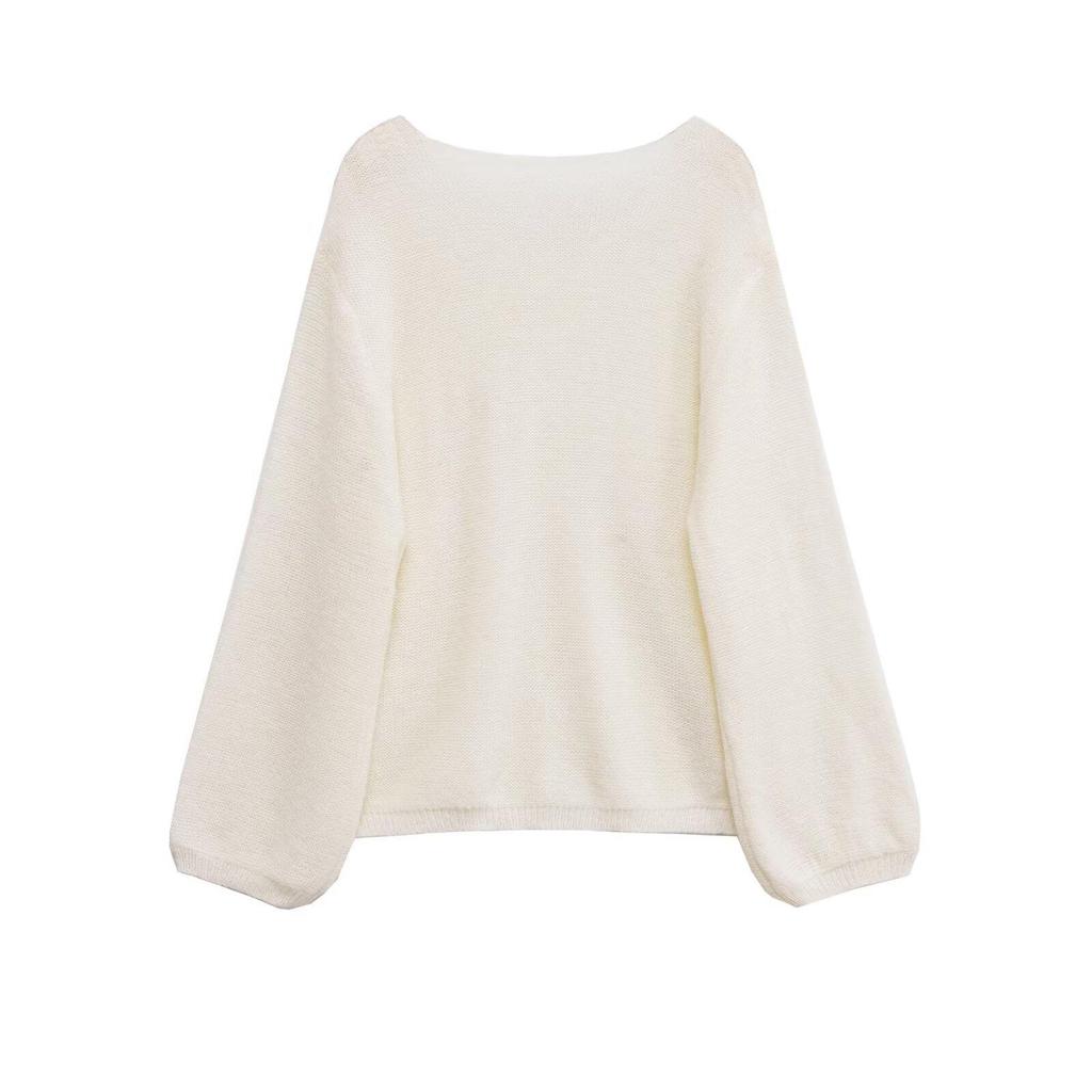 European Autumn 2025 Women's Puff Sleeve Knitwear