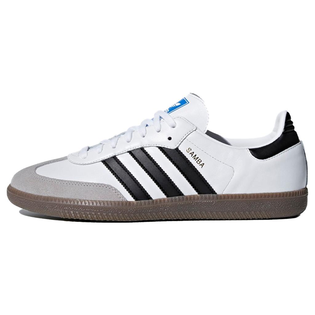 Adidas Originals SAMBA OG White Noise, Double Shoelace Deconstruction German Army Trainers Unisex Black White B75806(Team1664-)