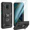 Защитный чехол - Redmi - Note 9S - Закаленное стекло - Металлическое кольцо-подставка - Черный