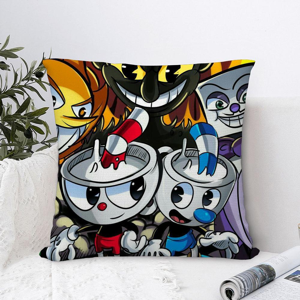 Классическая игра C-Cuphead Милая Наволочка Плюшевая Ткань Мягкая Наволочка Двусторонняя Печать Чехол для Подушки на Диван Покрывало