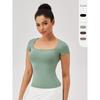 Новая женская спортивная футболка для бега, фитнеса, йоги, облегающая, легкая, отводящая пот, быстросохнущая, сетчатая, эластичная, с коротким рукавом