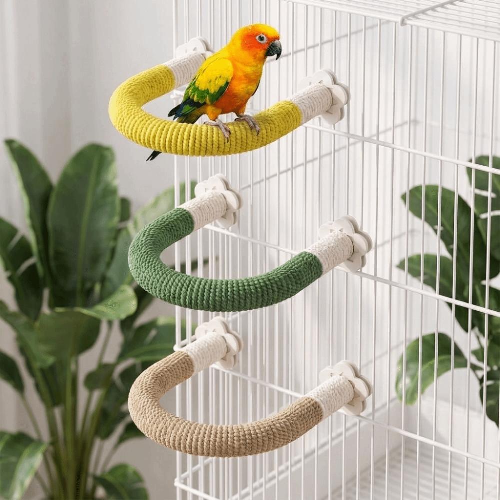 Bite-Resisting Parrot Rope Perch U-shape Hanging Parrot Biting Rod Bird Grinding Stand Sun Conures
