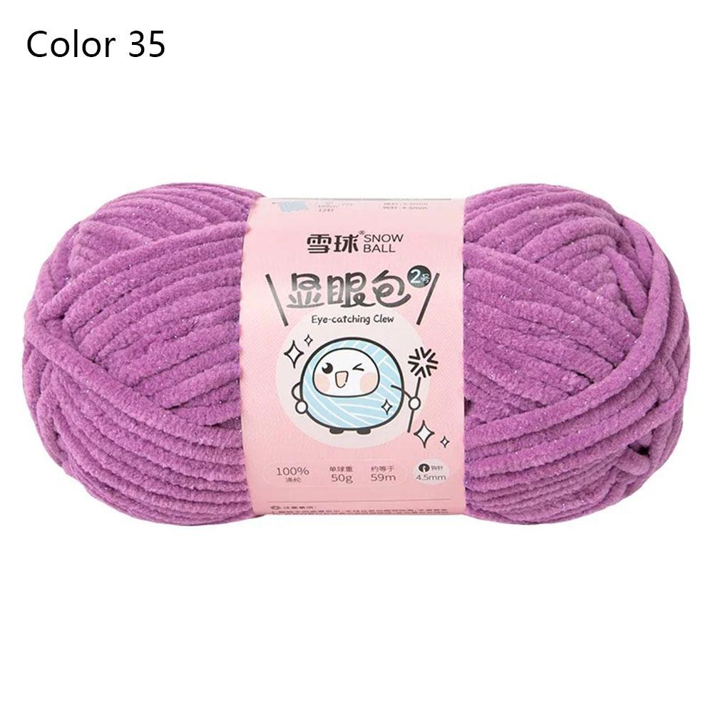 1Roll 4.5mm 59M Chenille Yarn 50g/Ball Chunky Knitting Yarn New Ice Yarn for Crafting Plush Toys