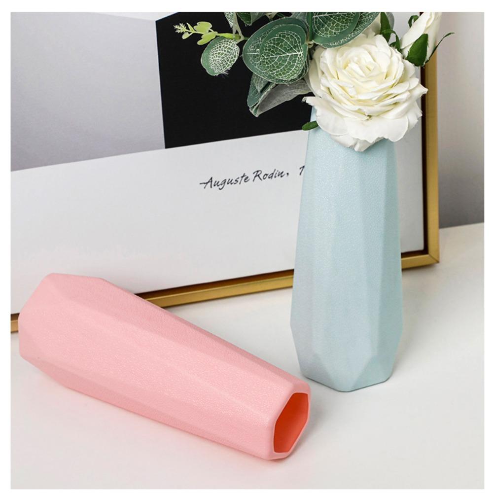 Imitation Ceramic Flower Vase Diamond Design Flower Arrangement Fashion Flower Pot Living Room