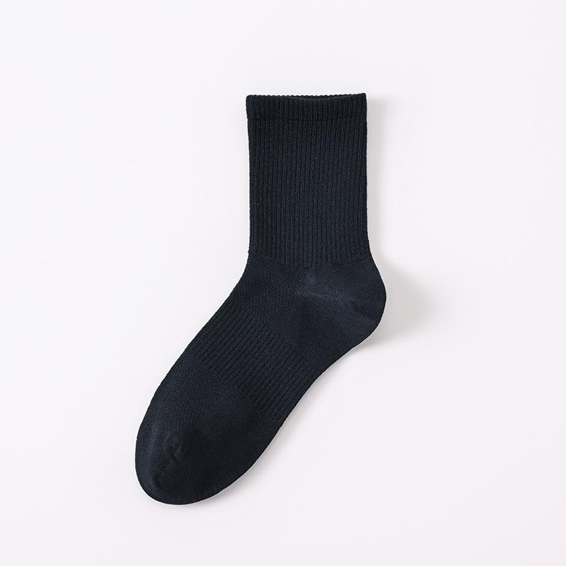 Мужские весенне-осенние все виды повседневных однотонных антибактериальных влагоотводящих дышащих бесшовных носков-труб без резинки