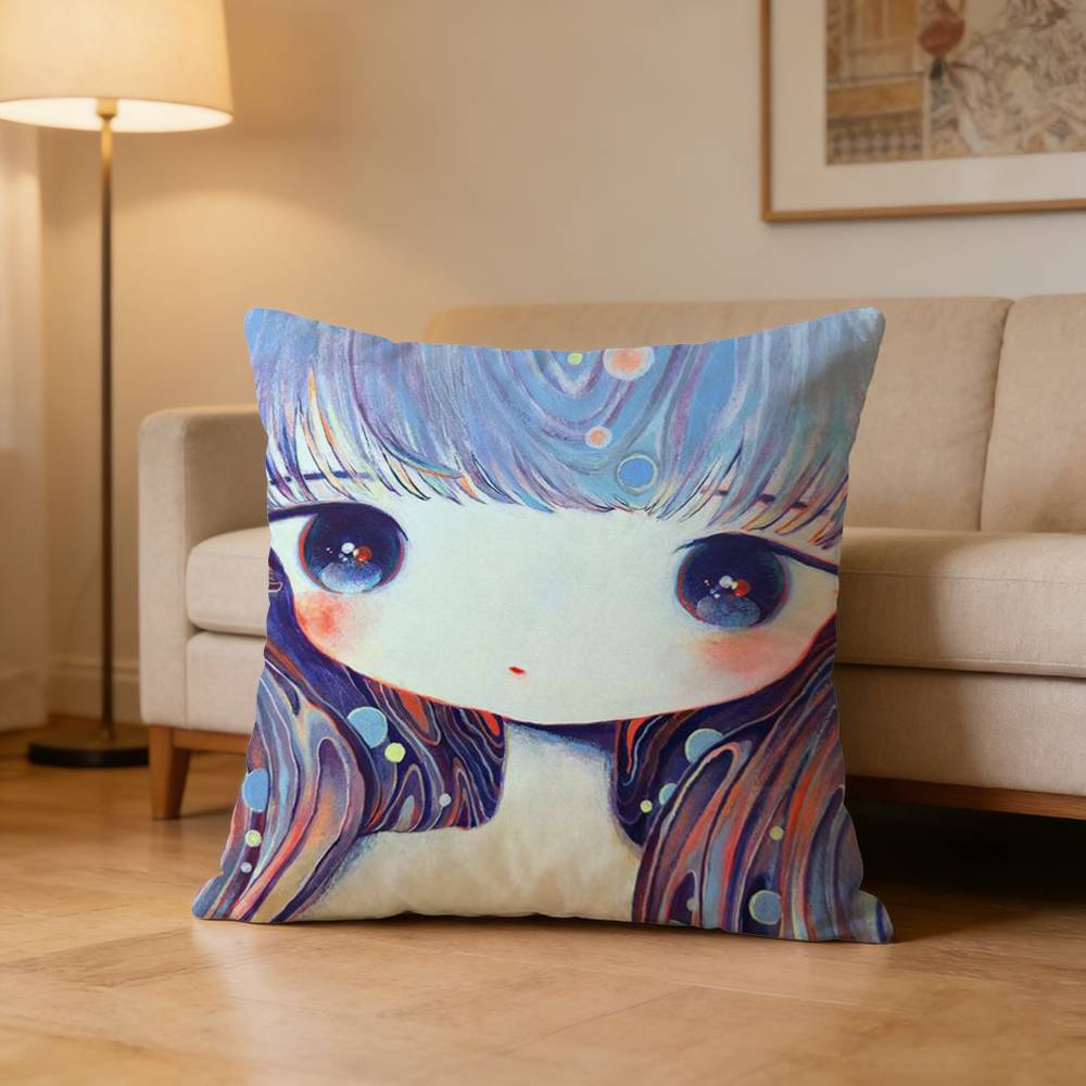 K-Kikuos Art Pillow Case For Sofa Living Room Home Office Decor Protective Cover