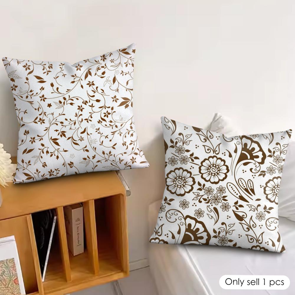 Luxury Khaki Pattern Cushion Cover Soft Plush Fabric DoubleSided Printed Cushion Covers for All Seasons Modern HomeDecor Gift