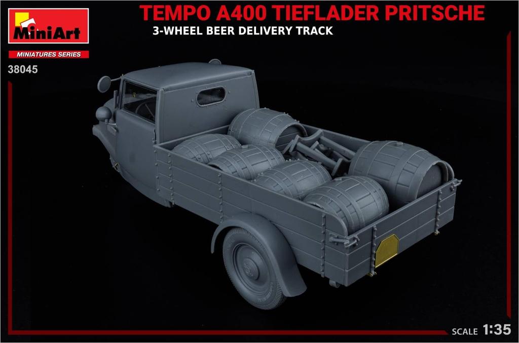 Miniart Tempo A400 Чай Фладер Притче Грузовик для доставки пива Пластиковая модель MA38045 1/35 3-колесный