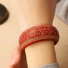 Wide Carving Wooden Bangle Colorful Ethnic Style Bangle Festival Wear Chinese Style Bracelet Women