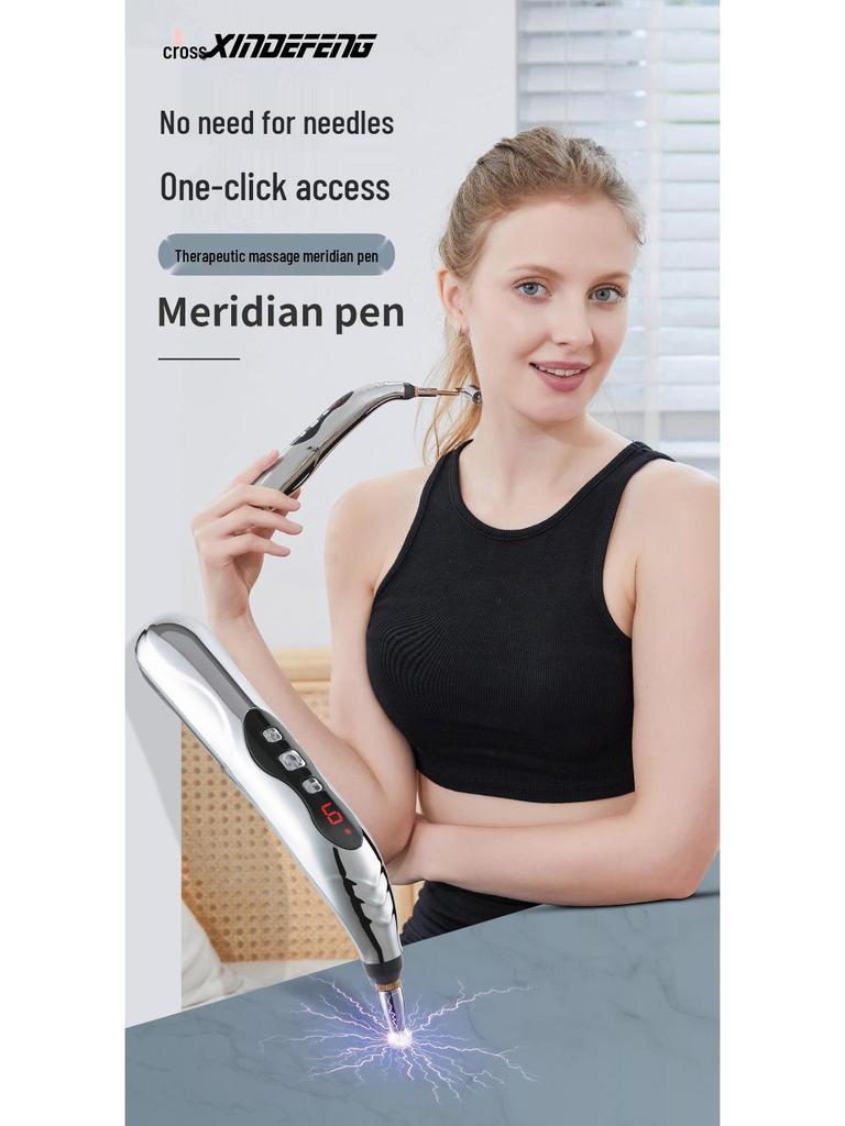 Перезаряжаемая умная массажная ручка для акупунктурных точек - Мини электрический акупрессурный стик