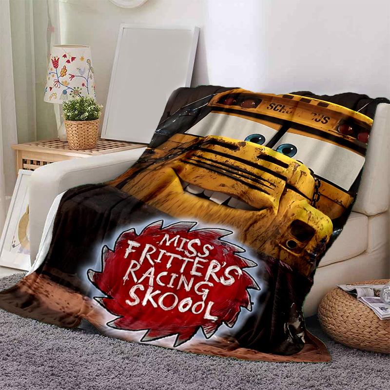 1pc Cars Movie Poster Collage Flannel Blanket Soft Warm Throw Blanket for Bedroom Living Room Bed Travel Camping Picnic Gift. M73005