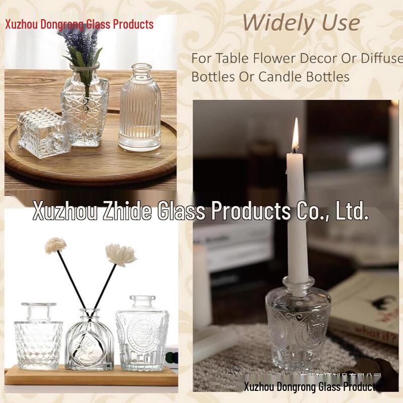 Small French Retro Glass Hydroponic Vase for Home Decor