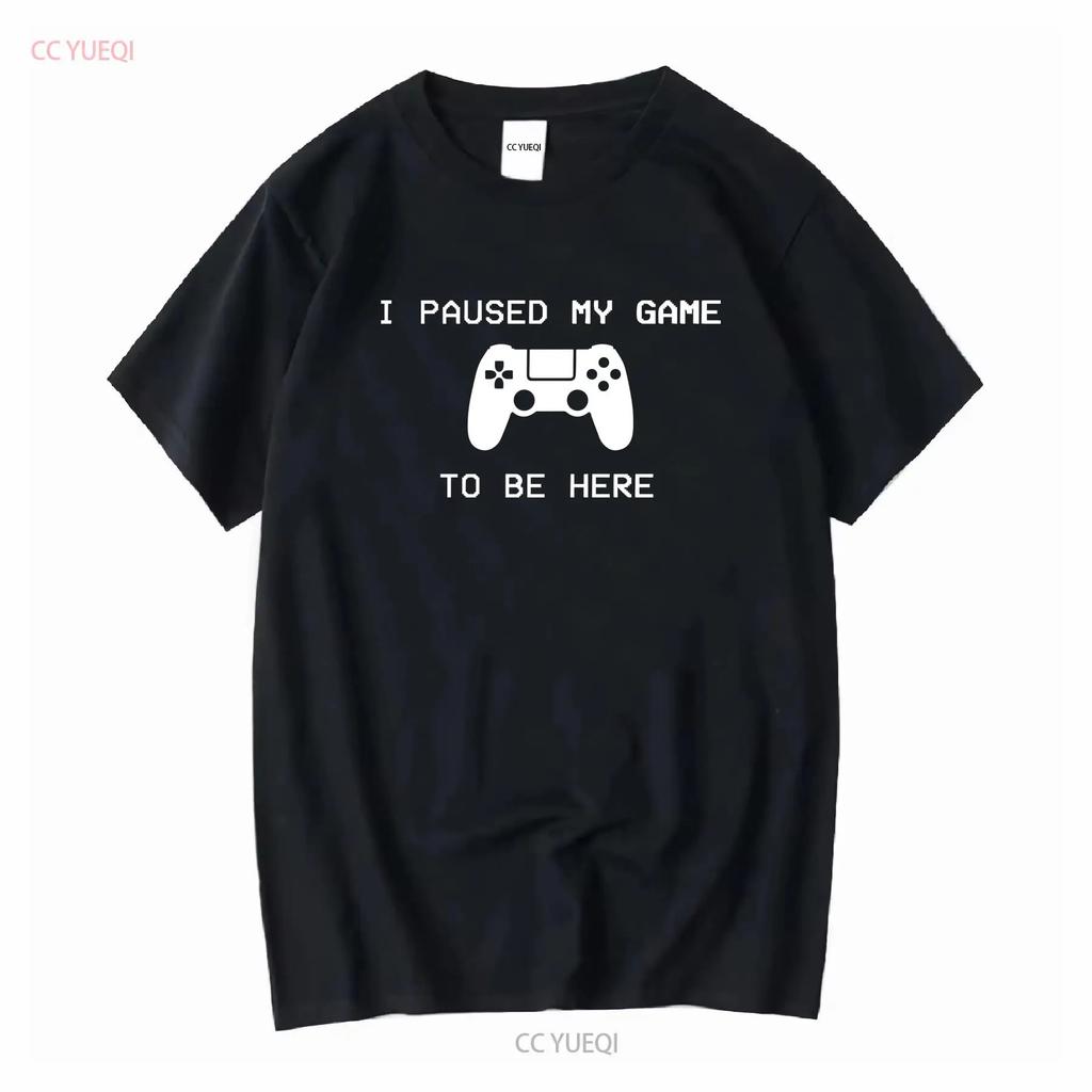 Я поставил игру на паузу, чтобы быть здесь Игра 5 Смешная футболка для геймера PlayStation 5 Винтажная стираная Универсальная Эластичная Унисекс Мужская Мода