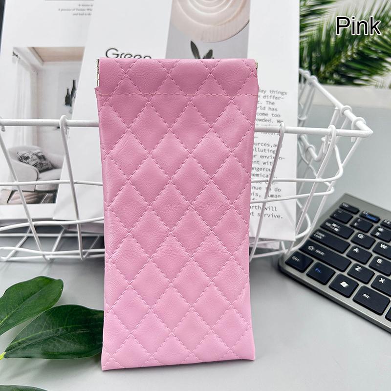 1PC Candy Color PU Leather Sunglasses Bag Women Men Glasses Case Wallet Storege Cases Portable Waterproof Glasses Storege Bags