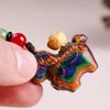 Mini Zodiac Horse Pendant Chinese Style Green Sandalwood Phone Chain Wooden Horse Keychain  Friends