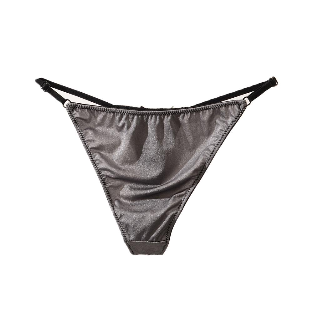 Women Underwear Sexy Cotton Bow Satin Sex Thong Satin Panties G-String Briefs