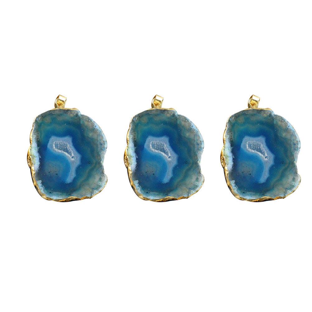 3 шт. Агатовая подвеска-колокольчик для ветра, неровный срез натурального камня, ободок с покрытием, аксессуары для DIY-украшений, подвески для ожерелья, браслета