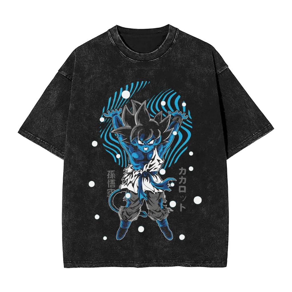 DragonBall Z Goku Printed Tshirt Mens and Womens Washed Tshirt High Quality Vintage Cotton Tshirt Harajuku YK Tops