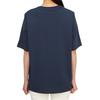 Maison Kitsune Ribbed Knit Crew Neck Embroidered Short Sleeve T-Shirt Women Tops Dark-Blue MW00119KJ0008-P476