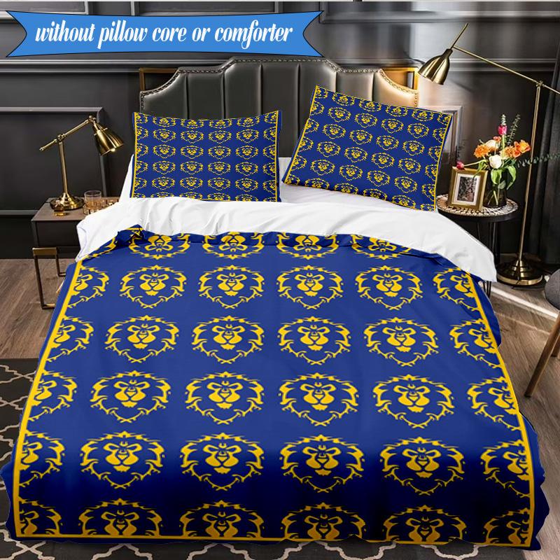 Warcraft game 3pcs K-pop music group Bedding set,Ideal for Bedroom, Dormitory,Including Duvet Cover And 2pcs Pillowcases,Fan gifts