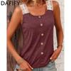 Женские модные летние повседневные футболки и топы без рукавов с U-образным вырезом