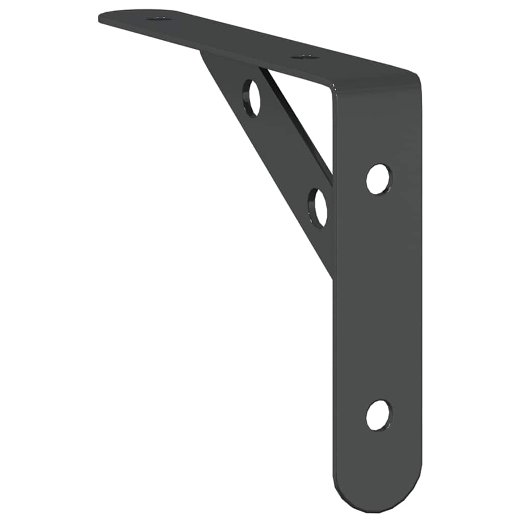 Shelf Brackets 4 pcs 15 x 2.5 x 11.5 cm Black Stainless Steel