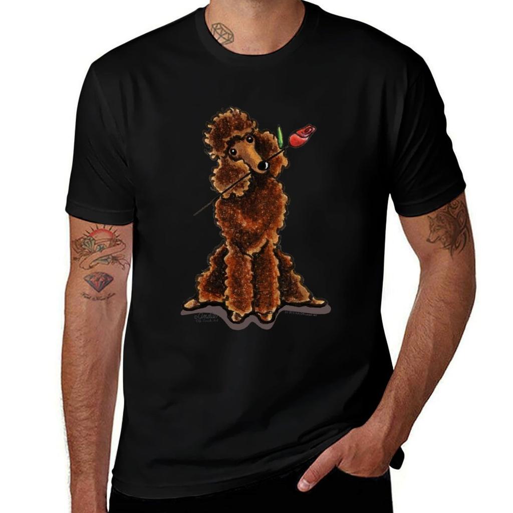 Chocolate Poodle Sweetheart T-Shirt Odor Resistant Short Sleeve Top
