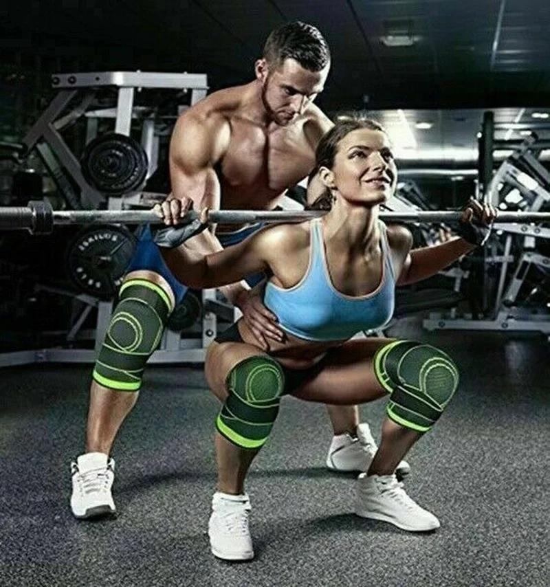 Спортивные фитнес наколенники Поддерживающая повязка Наколенник Компрессионный рукав Спортивный протектор Связка Регулируемый