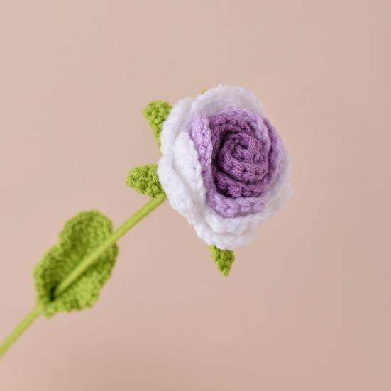 Имитация цветов Ручная работа Ароматизированный Вязаный Крючком Искусственный Цветок со Стальной Проволокой