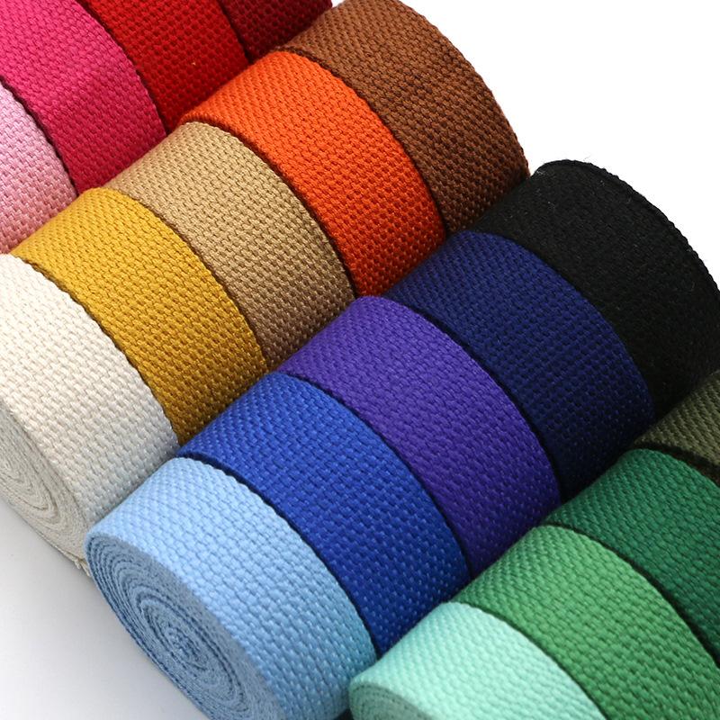Direct Supply 2Cm 2.5/3 2/3.8/5Cm Polyester Cotton Webbing Color Plain Weave Hand Webbing, Large Quantity From The Best
