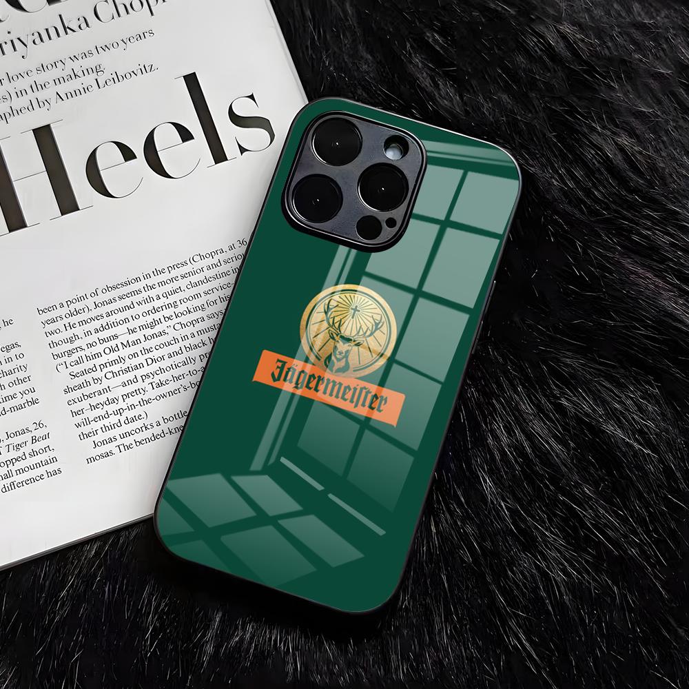 Горячий чехол для телефона J-Jagermeisters для IPhone 17 Air 16 E Pro Max 15 14 13 Mini 12 Pro 11 Max Plus Черная стеклянная крышка