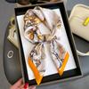 Spring Summer Print 70*70cm Silk Square Scarf Women Soft Satin Hairband Neckerchief Headband Foulard Ribbons Hijab Decoration