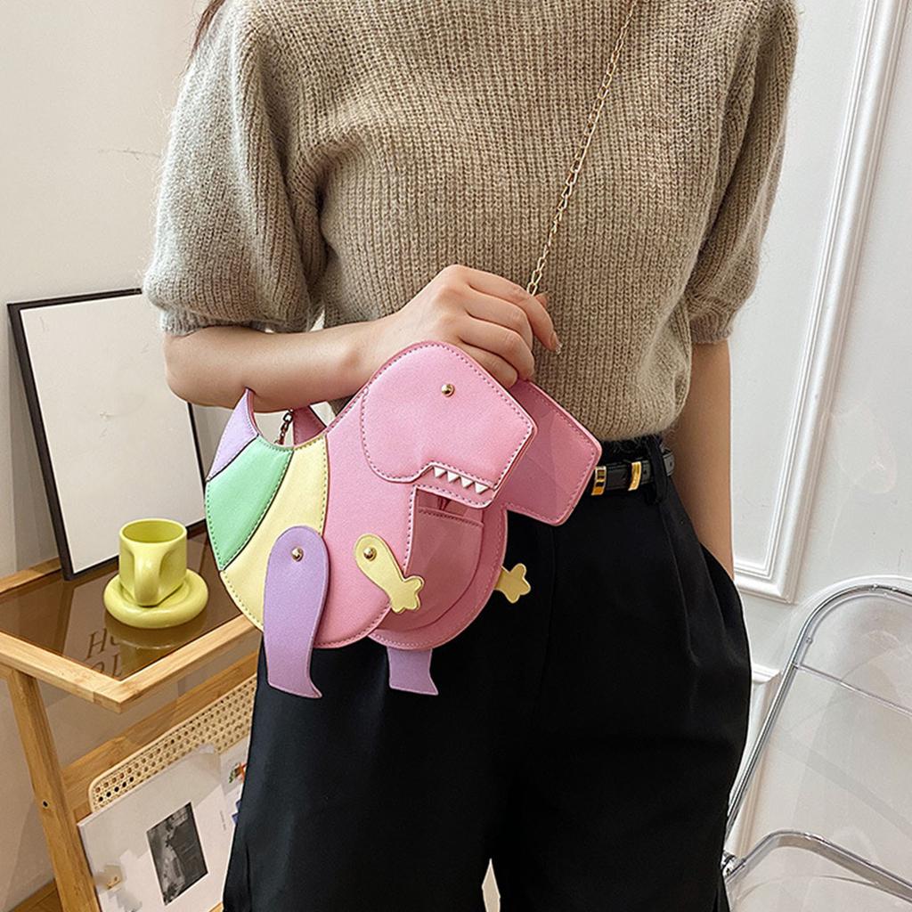 Забавный 3D мультфильм животное динозавр сумка цепь повседневные женские сумки через плечо кошелек