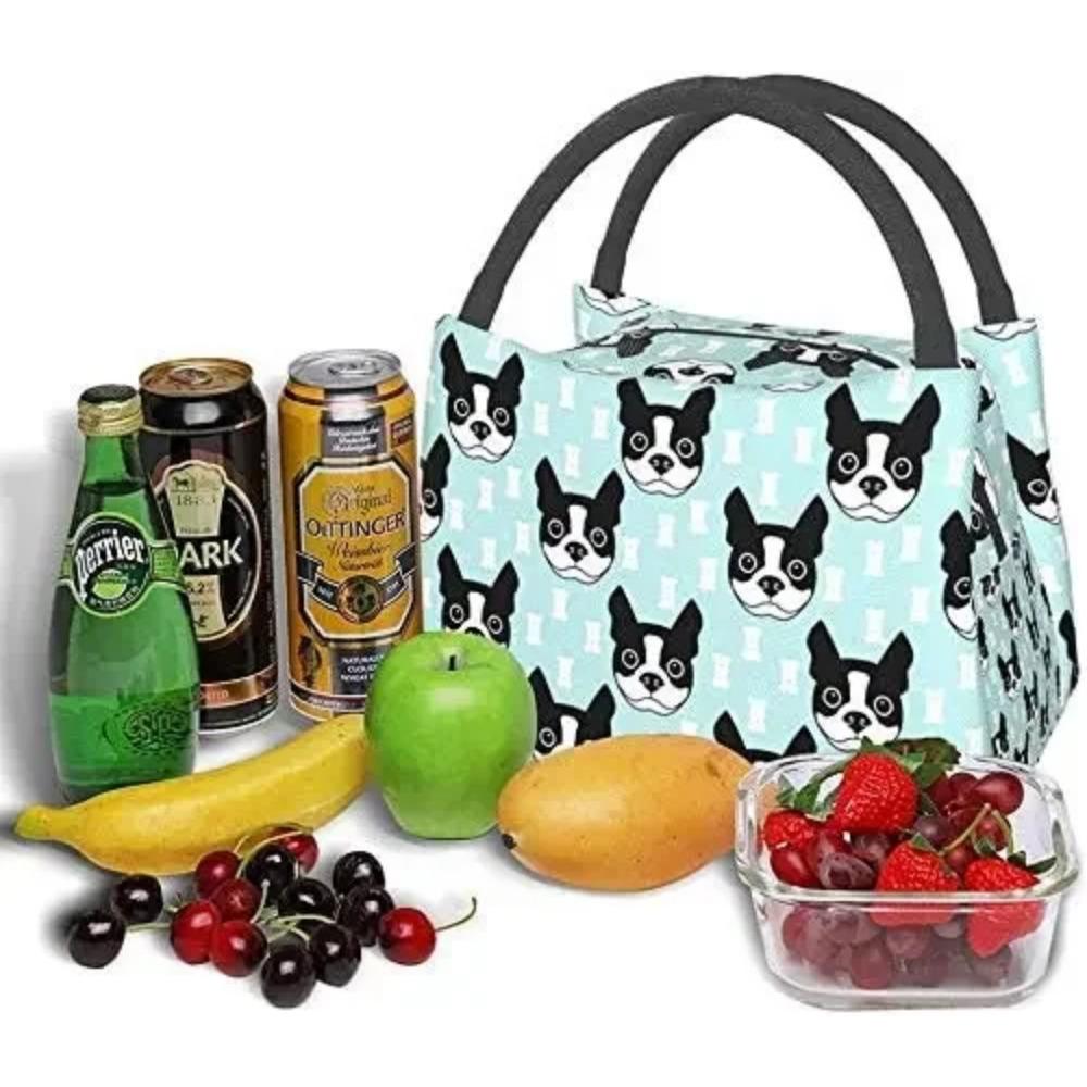 Многоразовая сумка для ланча Бостонский терьер и собака изолированный ланч-бокс сумка-холодильник сумка-органайзер для работы на открытом воздухе пикник