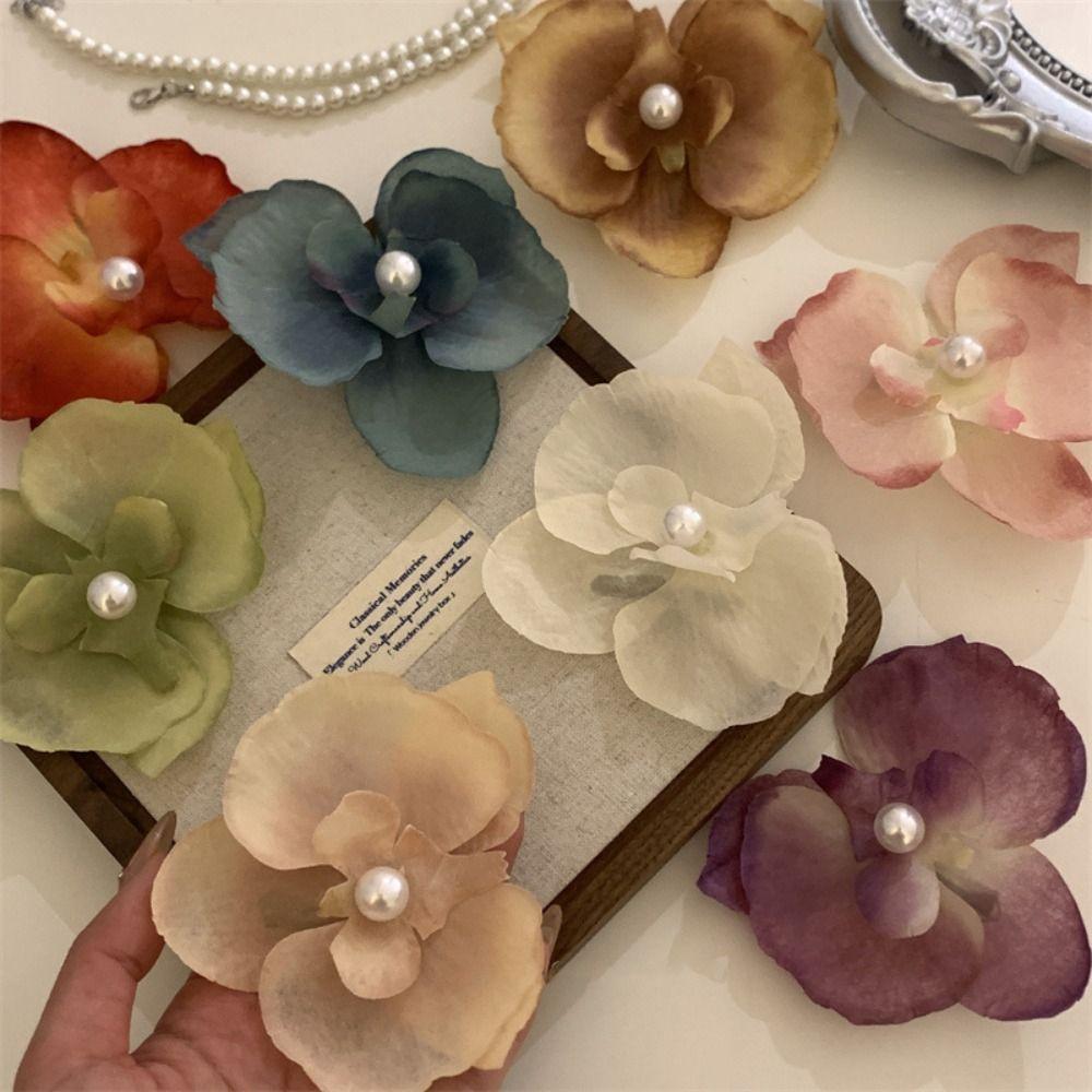 Ткань Заколка для волос с цветком орхидеи Бабочка Орхидея Заколка для волос для девочек Дамы/Девочки