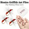 5-Piece Griffith Ant Bait, Carbon Steel Hook Suitable Fishing for Trout, Sea Bass, Salmon, Etc. - With Flies Box