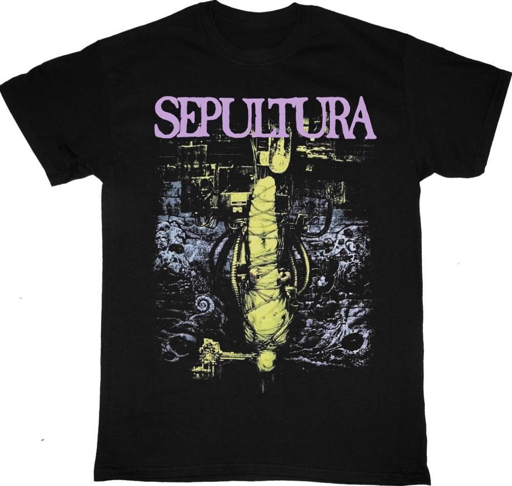SEPULTURA CHAOS A.D. ФУТБОЛКА ТУРА 1994 Тарифы ВКЛЮЧЕНЫ Унисекс Футболка