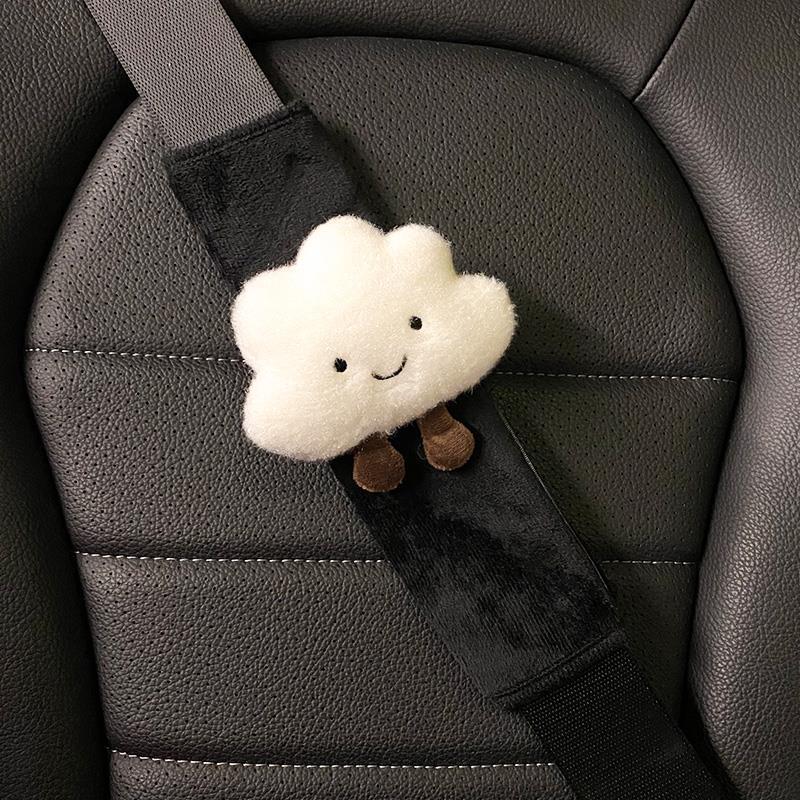 2pcs Car Styling Seat Belt Cover Shoulder Strap Harness Cushion Cartoon Cloud Seatbelt Shoulder Pad Protector Auto Accessories