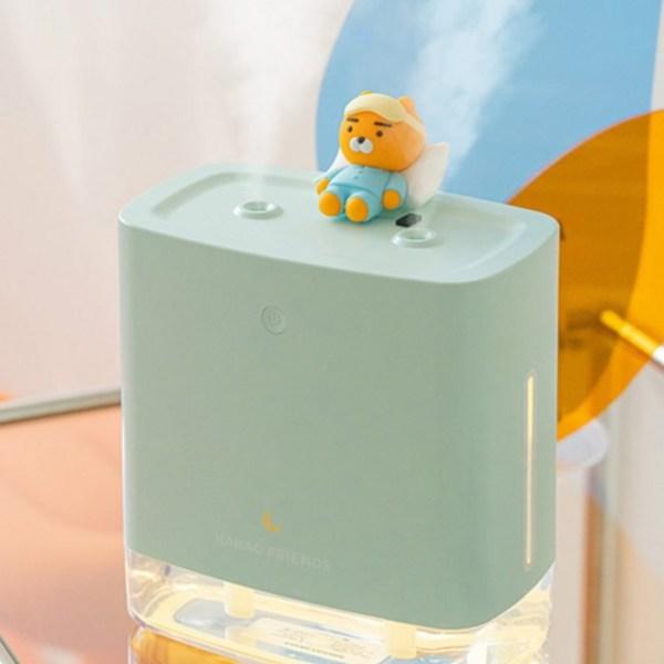 Kakao Friends Расслабляющий двойной увлажнитель воздуха большой емкости со светодиодной подсветкой, 1,2 л Ryan, WKFHF-RYAN-RELAX, лучший персонаж Кореи