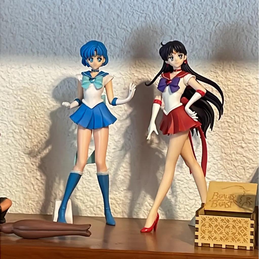23Cm Sailor Moon Anime Figure Model Sailor Mars Mercury Jupiter Venus Saturn Action Figurine Pvc Statue Doll Collectible Toys