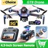 Новый дрон GT8 8K Профессиональный HD Двойные камеры Экран Пульт ДУ 5G WIFI Бесколлекторный двигатель Предотвращение препятствий Складной квадрокоптер Игрушки